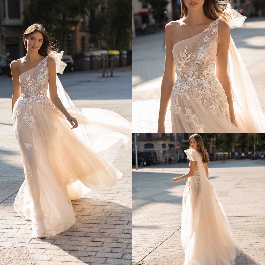 One Shoulder Beach Wedding Dresses